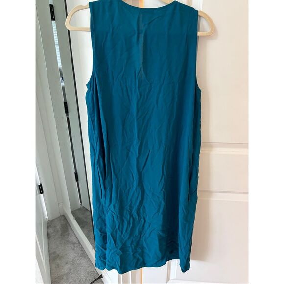 Eileen Fisher Silk Georgette Crepe Pleated Dress, small $365 F32 - Picture 6 of 8
